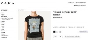 Witziges T-Shirt von Zara mit Print und dezenten Glitzereffekten