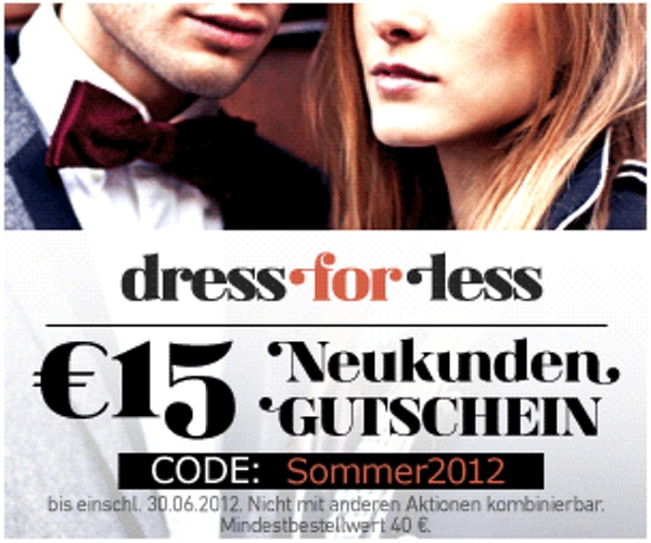 15 Euro Gutschein dress for less