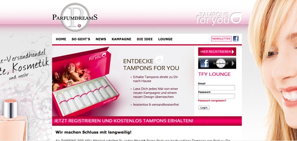 Tampons for you: Jeden Monat kostenlose Tampons 