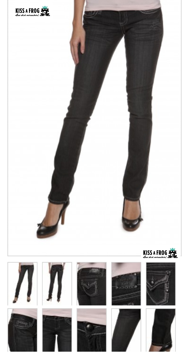 Jeans "Linda" in anthrazit Antique Rivet bei Kiss a frog